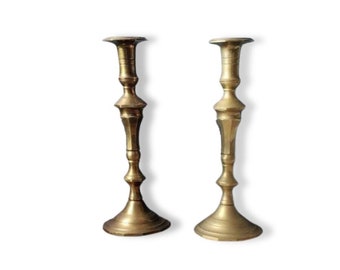 Huge Brass Candlesticks/ Pair of Large Brass Candlesticks/ Vintage Brass Candlesticks/ Brass Candle holders/ Antique Brass Candle Sticks