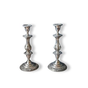 Ornate Rococco Style Sheridan Silver Plated Candlesticks