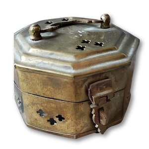 Antique Brass Cricket Storage Box