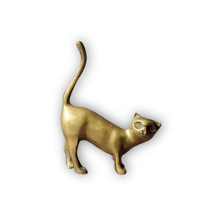 Vintage Brass Cat Statue