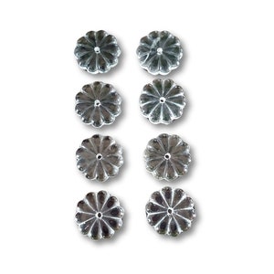Set of 8 Antique Flower Crystals or Glass Buttons