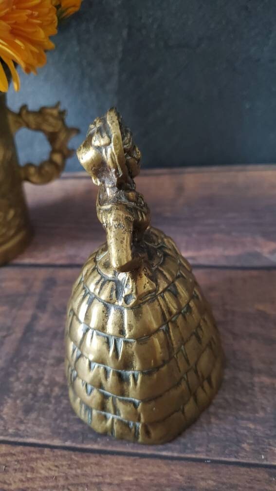 Large Brass Lady Bell/ Antique Brass Bell/ Hand Held Brass Etsy