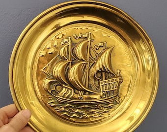Brass Ship Wall Decor by Peerage
