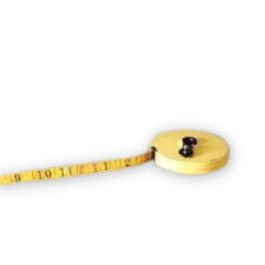 Vintage Yellow Lufkin Retractable Measuring Tape with Crank Winding Spool/ 50 feet