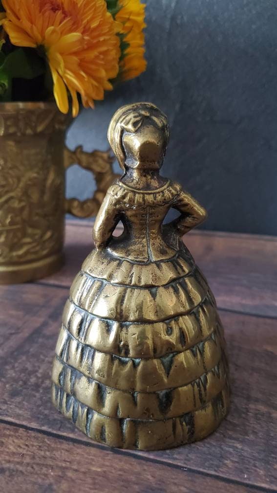 Large Brass Lady Bell/ Antique Brass Bell/ Hand Held Brass Etsy