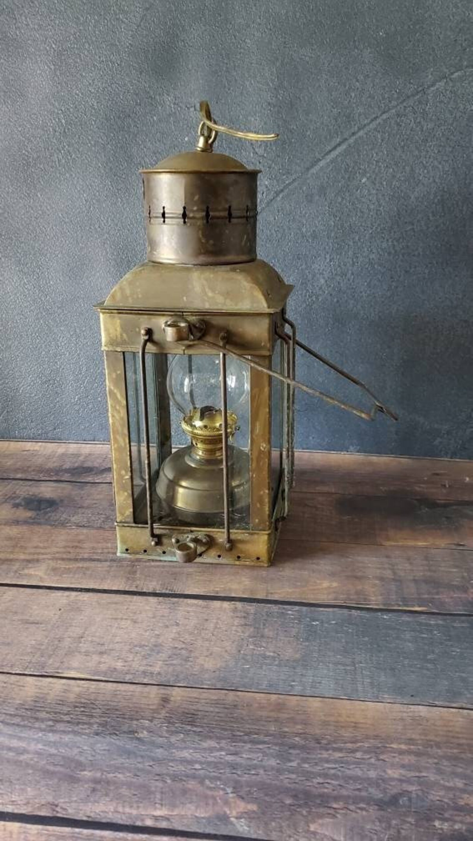 Brass Neptune NR Lantern/ Vintage Brass Maritime Lantern/ Etsy