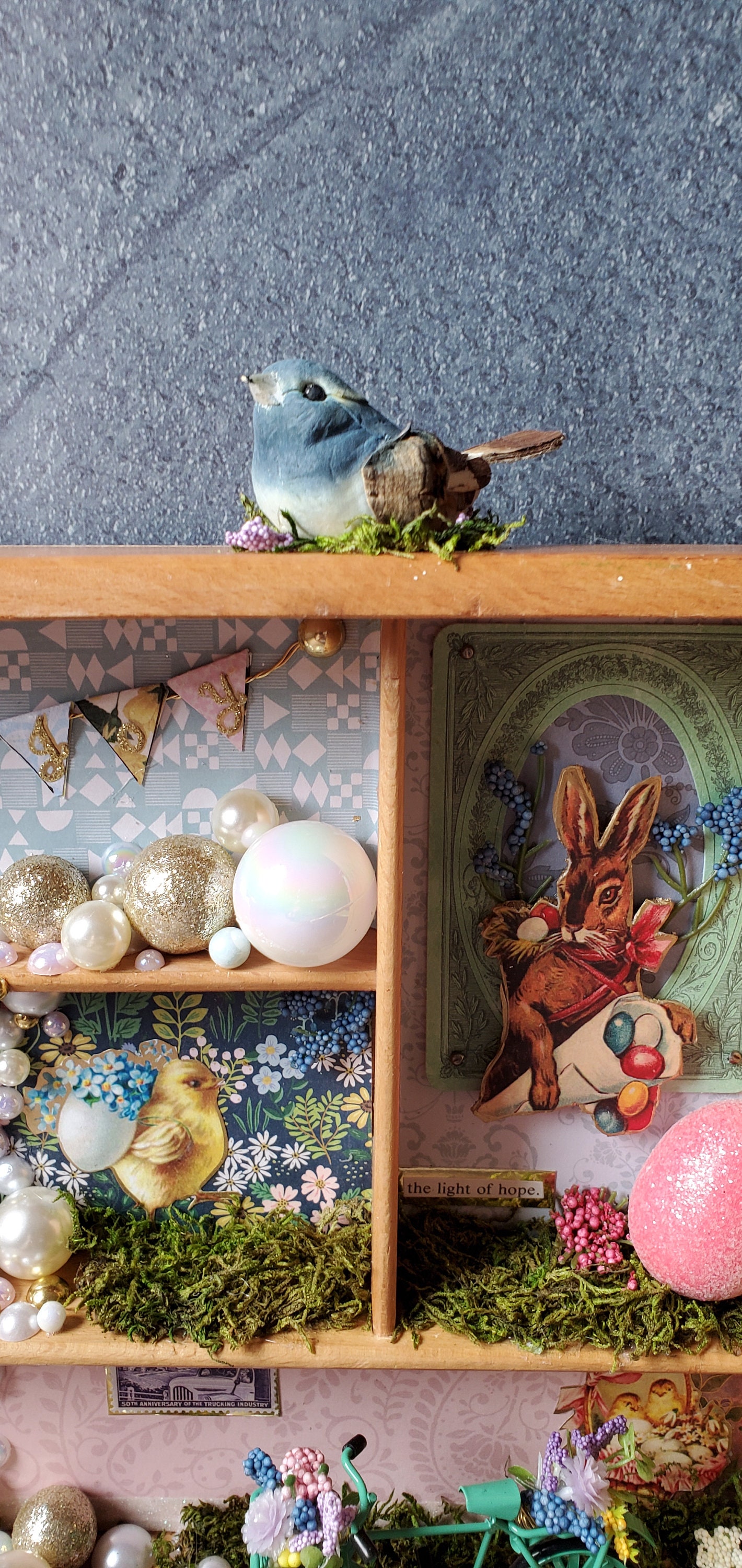 Shadow Box Spring Decor and Fairy Garden Handmade Original - Etsy