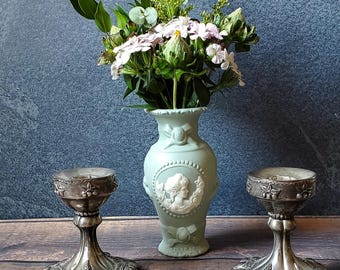 Pair of Godinger Silver Plate Candlesticks with Cherry Design