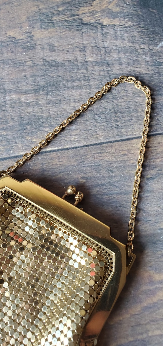 Whiting and Davis Gold Mesh Coin Purse/ Kiss Lock… - image 4