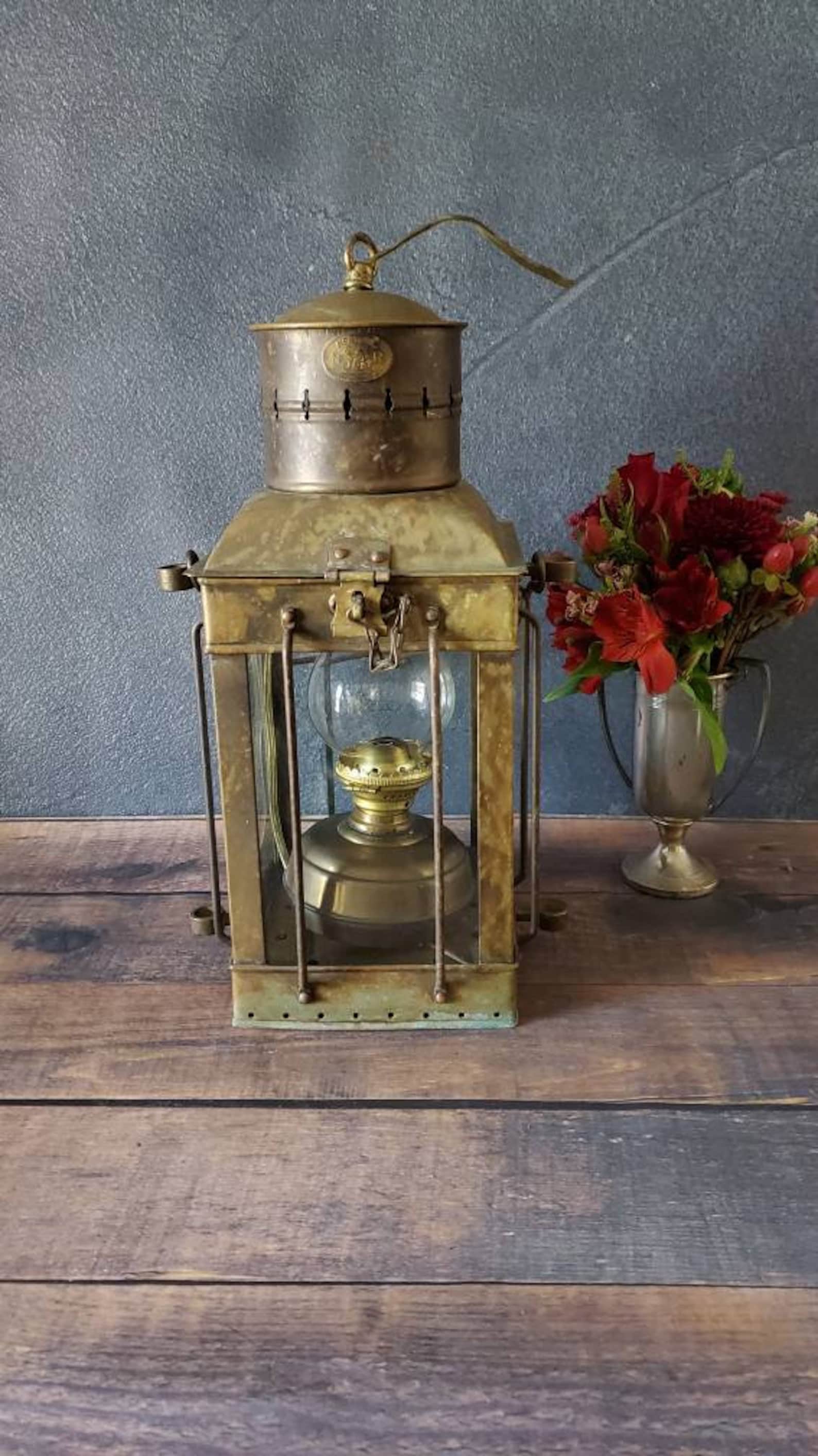 Brass Neptune NR Lantern/ Vintage Brass Maritime Lantern/ Etsy