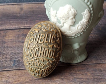 NYC Public School Door Knob/ Antique New York Door Knob/New York City Door Knob/ Antique Brass Door Knob/ NY Doorknob/ New York Antique