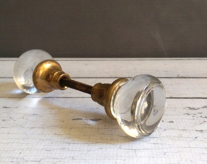 Vintage Glass Door Knobs/ Round Crystal Knobs/ Smooth Round Etsy