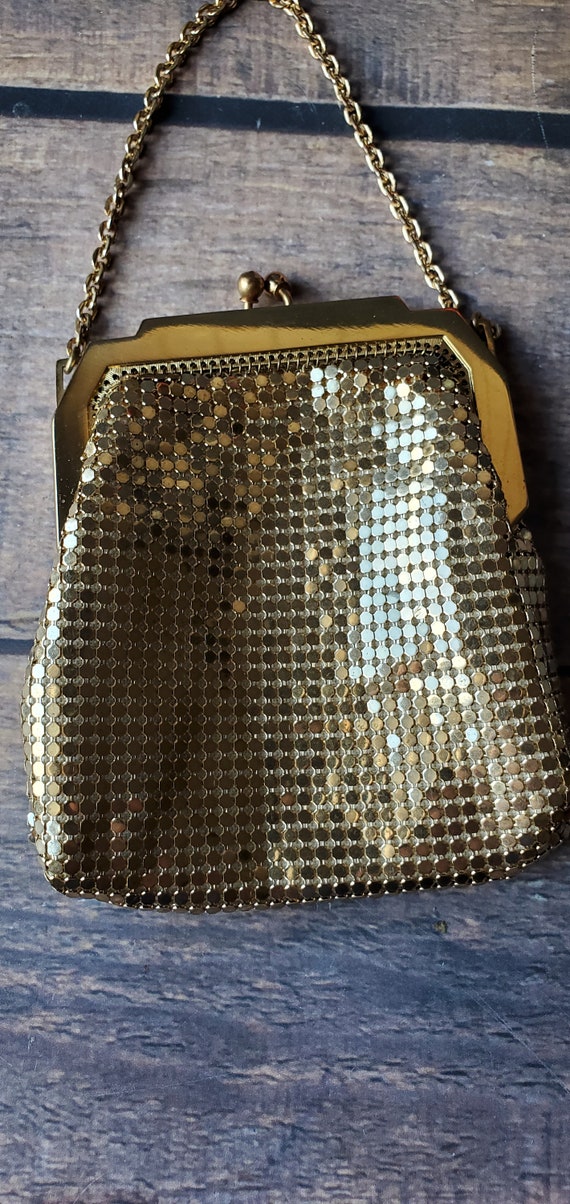 Whiting and Davis Gold Mesh Coin Purse/ Kiss Lock… - image 10