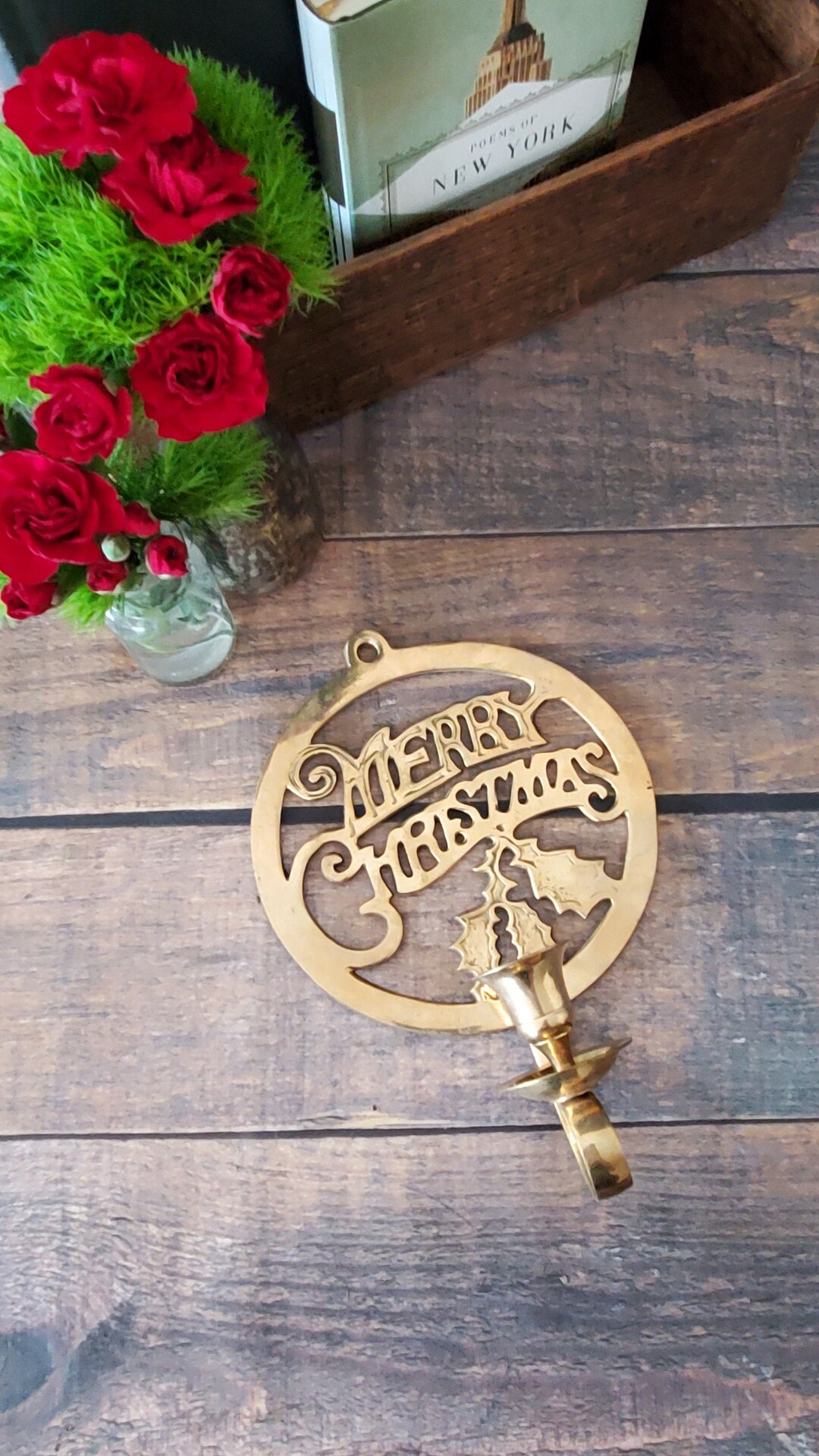 Christmas Decor/ Christmas Wall Sconce/ Christmas Candle Etsy