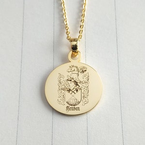 Coat of Arms Necklace,Personalized Family Crest Necklace,Family Crest Necklace,Family Lineage Necklace,Custom Logo Necklace,Christmas Gift