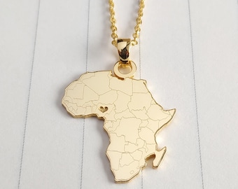 African Map Necklace,Asia Map Necklace,Europe Map Necklace,America Necklace,Custom Any Map Necklace With A Heart,Multiple Continent Necklace