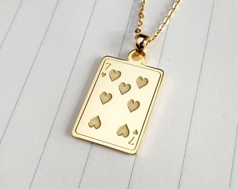 Seven of Hearts Necklace,Poker Necklace,Jack of Hearts Necklace,Queen of Hearts Necklace,King of Hearts Necklace,Ace of Hearts Necklace