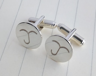 Ranch Symbol Cufflinks,Personalized Ranch Cufflinks,Silver Ranch Cufflinks,Custom Symbol Cufflinks,Custom Ranch Symbol Cufflink,Gift for Him