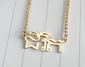 Khmer Name Necklace,Cambodian Necklace,Khmer Necklace,Cambodian Name Necklace,Personalized Cambodian Alphabet Necklace,Cambodian Jewelry