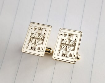 Jack of Heart Cufflinks,Ace of Hearts Cufflinks,Ace of Clubs Cufflinks,Joker Cufflinks,Personalized Poker Cufflinks,Playing Card Cufflinks