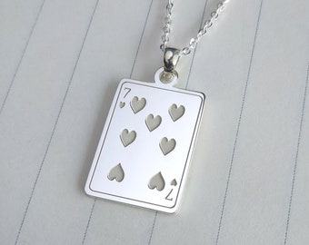 Seven of Hearts Necklace,Poker Necklace,Jack of Hearts Necklace,Queen of Hearts Necklace,King of Hearts Necklace,Ace of Hearts Necklace