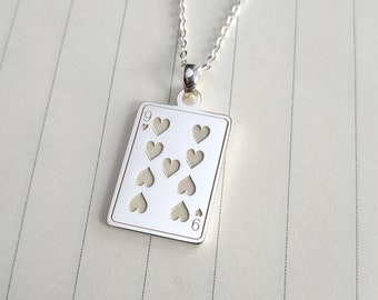 Nine of Hearts,Seven of Hearts Necklace,Playing Card Necklace,Jack of Hearts Necklace,Queen of Hearts Necklace,King of Hearts Necklace