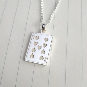 Nine of Hearts,Seven of Hearts Necklace,Playing Card Necklace,Jack of Hearts Necklace,Queen of Hearts Necklace,King of Hearts Necklace