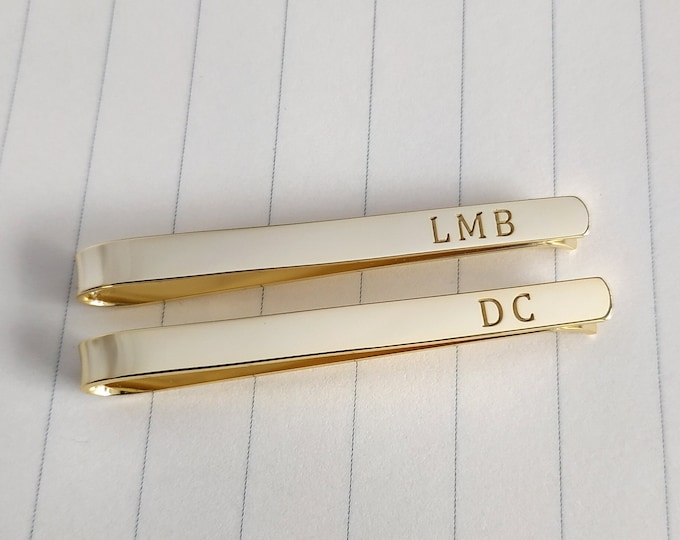 Custom Initials Tie Clip,Engraved Initials Tie Clip,Personalized Wedding Tie Clip,Engraved Tie Clip For Groom,Bestman Tie Clip,Gift for Him