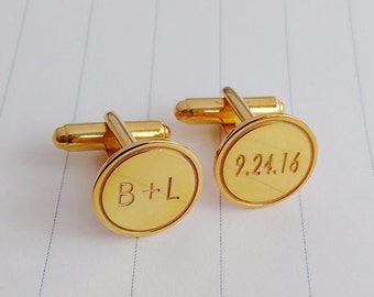 Date and Initials Cufflinks,Personalized Wedding Cufflinks,Groom Wedding Cufflinks,Engraved CuffLinks,Elegant Monogrammed Cufflinks