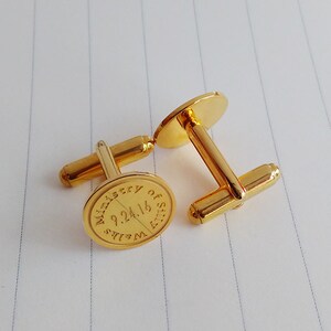 Groom Wedding Cufflinks,Personalized Date And Initials Cufflinks,Gold Engraved Cufflinks,Engraved Groom Cufflinks,Christmas Gift