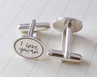 Custom Handwriting Cufflinks,Wedding Cufflinks for Groom,Custom Signature cufflinks,Groom Gift from Bride,Personalized Handwriting cufflinks