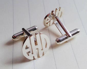 Monogram Initials Cufflinks,Wedding Cufflinks,Personalized Circle Monogram Cufflinks,Groom Wedding Cufflinks,Groom Gift from Bride Cufflinks