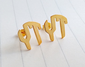 Boucles d'oreilles personnalisées deux initiales, boucles d'oreilles monogramme deux lettres cercle, boucles d'oreilles monogramme or, boucles d'oreilles initiales, cadeaux monogrammes