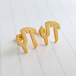 Personalized Two Initial Earrings,Circle Two Letter Monogram Earrings,Gold Monogram Stud Earrings,Initial Stud Earrings,Monogrammed Gifts