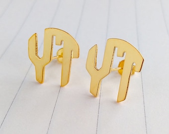 Boucles d'oreilles monogramme cercle deux lettres, boucles d'oreilles monogramme en or, boucles d'oreilles monogramme personnalisées, boucles d'oreilles initiales, cadeaux monogrammes