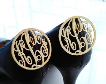 Gold Monogrammed Shoe Clip,Monogram Inspired Shoe Clips,Personalized Monogrammed Shoe Clip,1.5" inch Monogrammed Gifts,Custom Gift For Mom