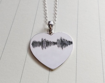 Personalized Soundwave Necklace,Heart Shaped Necklace,Waveform Necklace,Custom Sound Wave Necklace,Heart Necklace,Heart Pulse Necklace