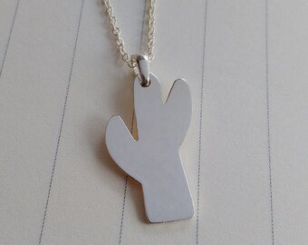 Kaktushalsband, personligt saguarokaktushalsband, sydvästlig stilhalsband, trädhalsband, handsågat hänge, anpassade ökensmycken