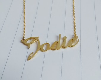 Carrie Name Necklace,Gold Name Necklace,Personalize Custom any Name Necklace,Celebrity Carrie Necklace,Custom Jewelry