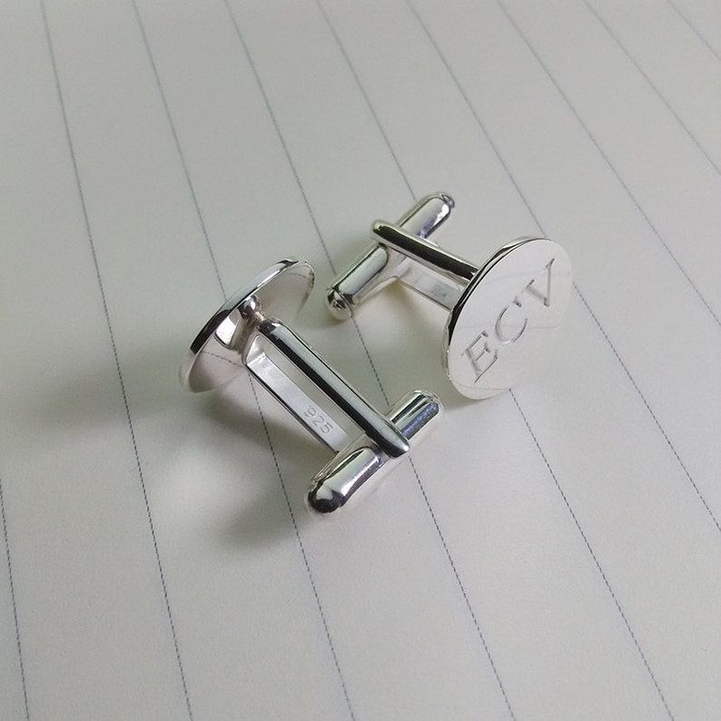Silver Engraved Cufflinkswedding Cufflinkssilver Men Etsy