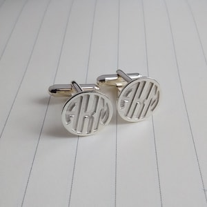 Personalized Wedding Cufflinks,Groom Wedding Gift,Engraved Monogram CuffLinks,Silver Men Cufflinks,Gift for Fathers Day,Chirstmas Gift