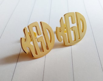 Any Initial Monogram Earrings,Monogrammed Stud Earrings in Sterling Silver for Bridesmaids, Women, Present