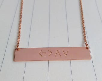 God Is Greater Than The Highs And Lows Necklace,Christian Bar Necklace,God Bless You Necklace,God is Greater Bar Necklace,Faith Necklace