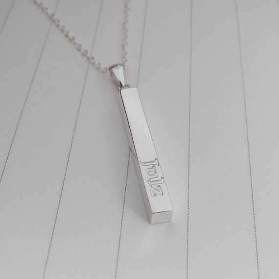 Long Silver Necklace,long Silver Bar Necklace,vertical Bar Long Silver Necklace,long Silver Bar Necklace,vertical Bar