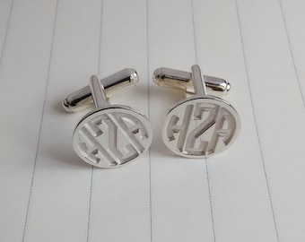 Wedding Cufflinks,Engraved Monogram CuffLinks,Groom Wedding Gift,Silver Men CuffLinks,Gift for Fathers Day