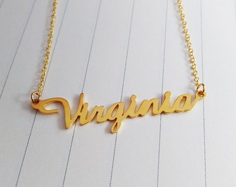 Personalize Name Necklace,Gold Name Necklace,Carrie Name Necklace,Personalize Custom any Name Necklace,Celebrity Carrie Necklace