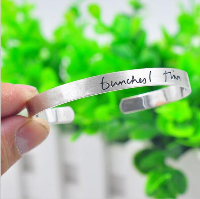 Handwriting Cuff Bracelet Rose GoldSignature Cuff Etsy