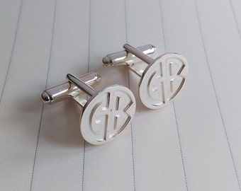 Two Letter Monogram Cufflinks,Wedding Cufflinks,Groom Cufflinks,Personalized Cufflinks,Groom Gift from Bride,Father of the Bride Cufflinks