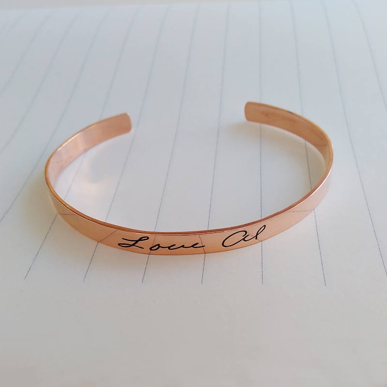 Handwriting Cuff Bracelet Rose Gold,Signature Cuff Bangle,Personalized Open Cuff Bracelet,Handwritten Bracelet,Christmas Gift,Christmas Gift