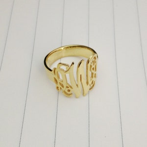Gold Monogram Ring,Initial Monogram Ring,Silver Monogram Ring,Personalized Monogram Ring,Monogrammed Initial Rings Women,Christmas Gift